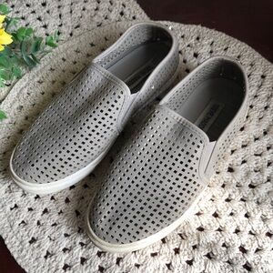 Steve Madden Women’s Gray Lattice Cut Casual  Loafers Slip Ons Sneakers SZ 6